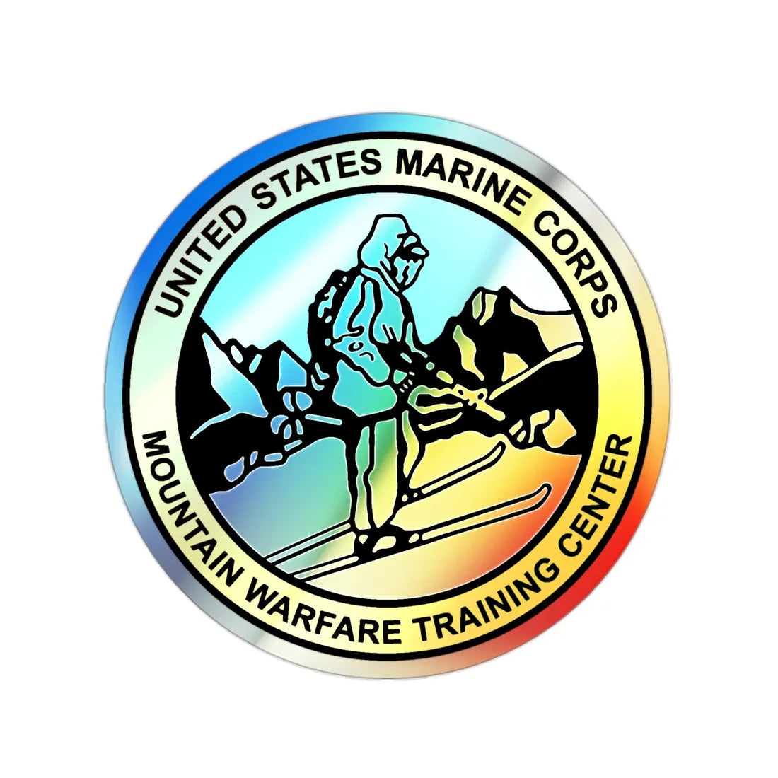 USMC MWTC (USMC) Holographic STICKER Die-Cut Vinyl Decal 2 Inch Holographic - The Sticker Space