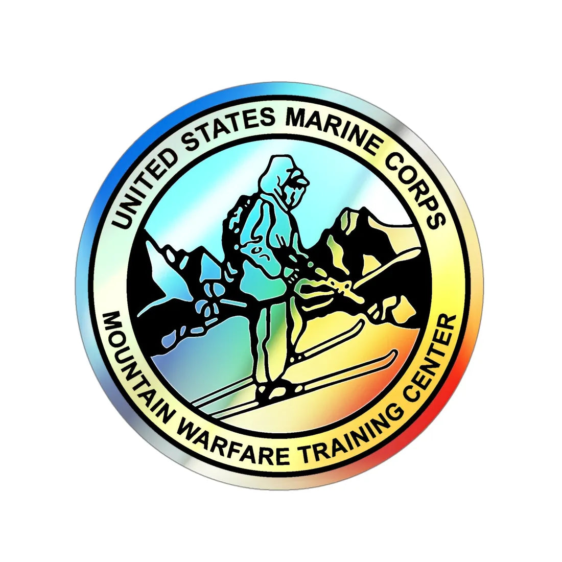 USMC MWTC (USMC) Holographic STICKER Die-Cut Vinyl Decal 4 Inch Holographic - The Sticker Space