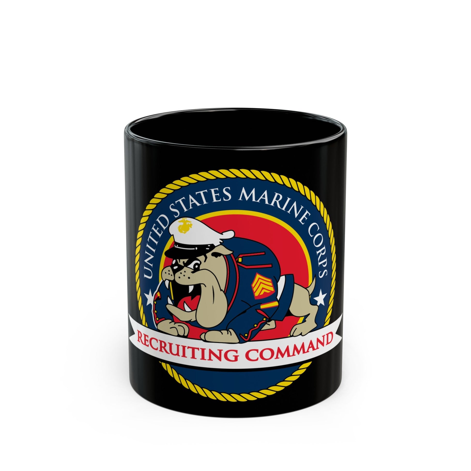 USMC Recruiting Command (USMC) Black Coffee Mug-11oz-The Sticker Space