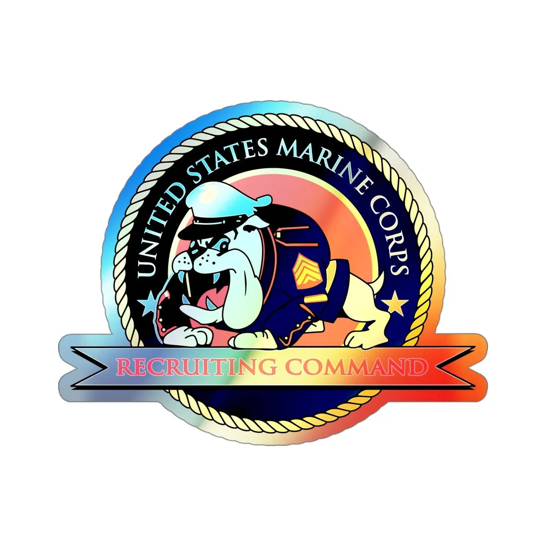USMC Recruiting Command (USMC) Holographic STICKER Die-Cut Vinyl Decal 4 Inch Holographic - The Sticker Space