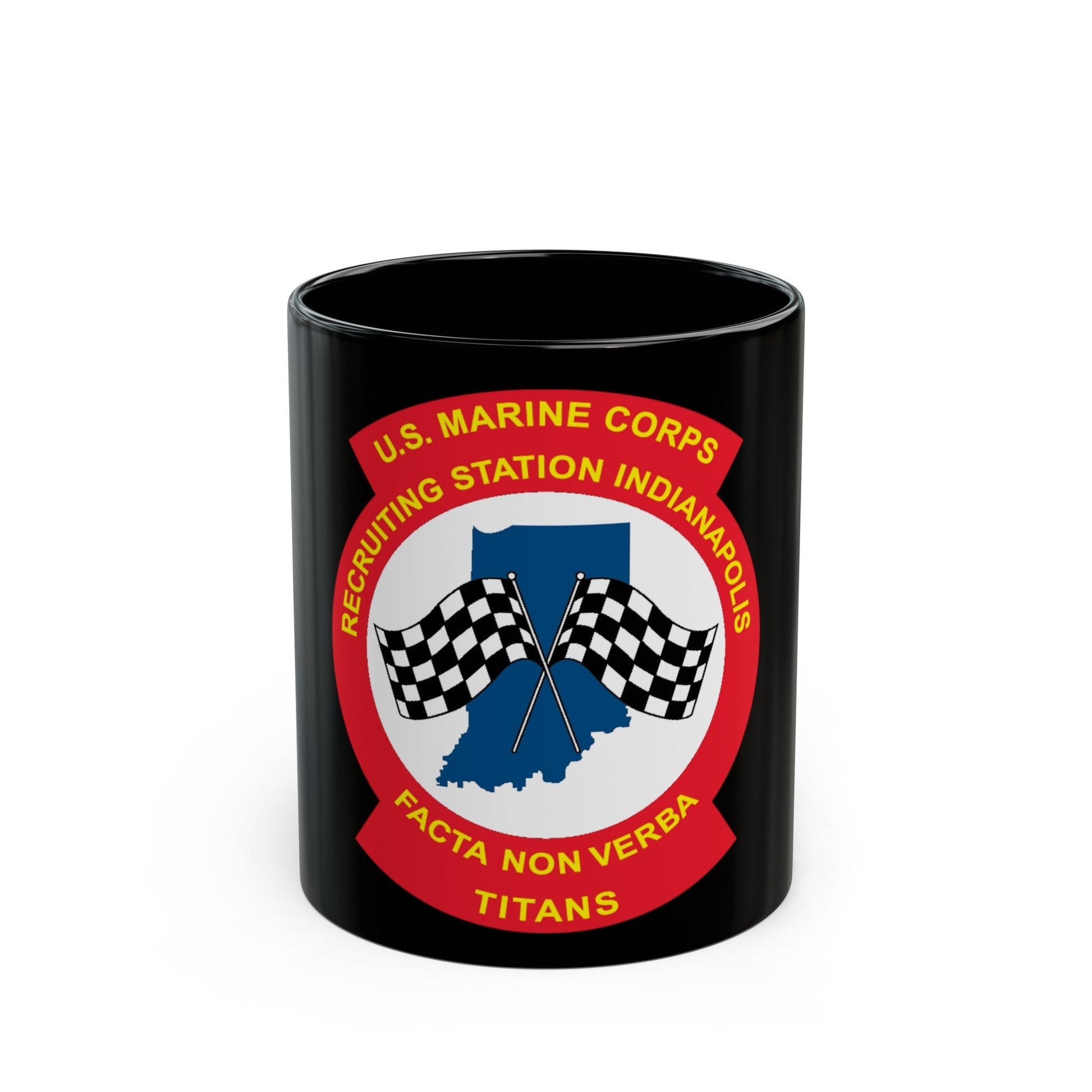 USMC Recruiting Station Indianapolis (USMC) Black Coffee Mug-11oz-The Sticker Space