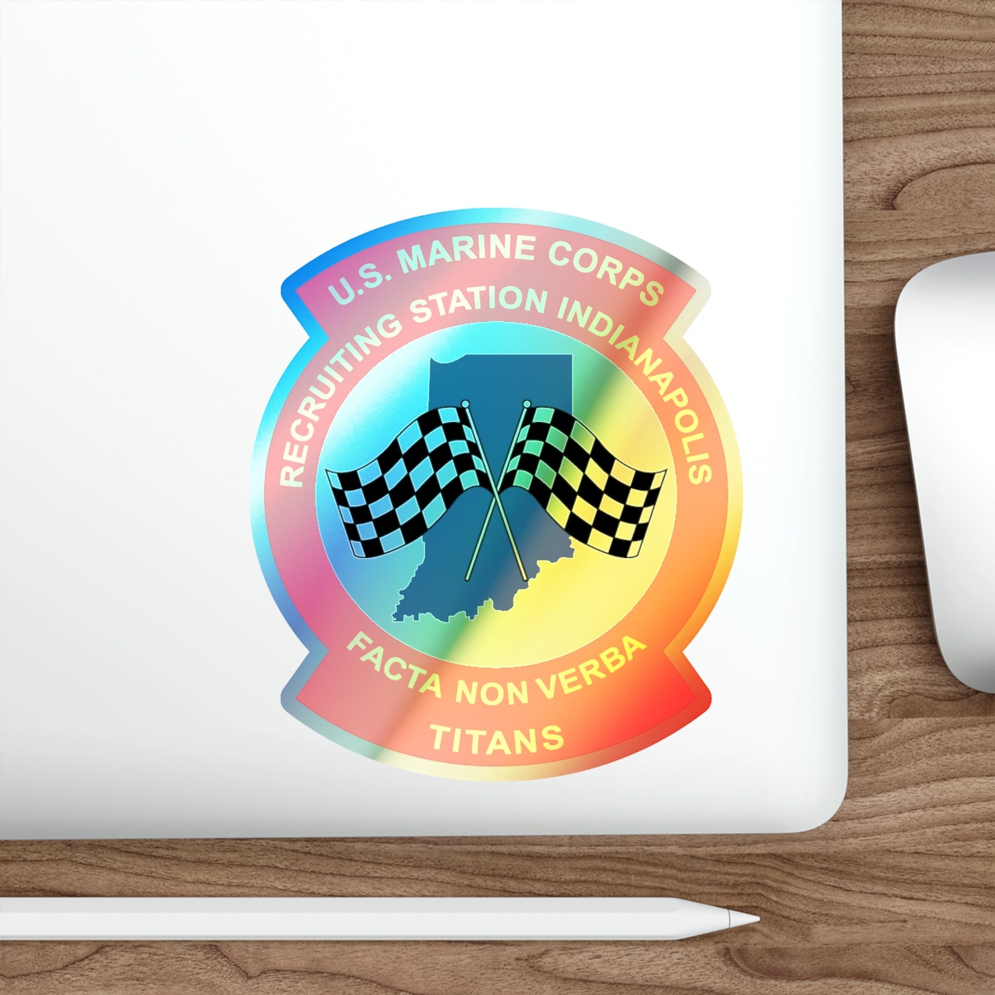 USMC Recruiting Station Indianapolis (USMC) Holographic STICKER Die-Cut Vinyl Decal-The Sticker Space