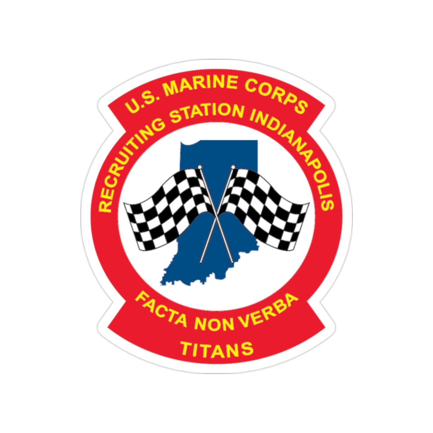 USMC Recruiting Station Indianapolis (USMC) Transparent STICKER Die-Cut Vinyl Decal-2 Inch-The Sticker Space