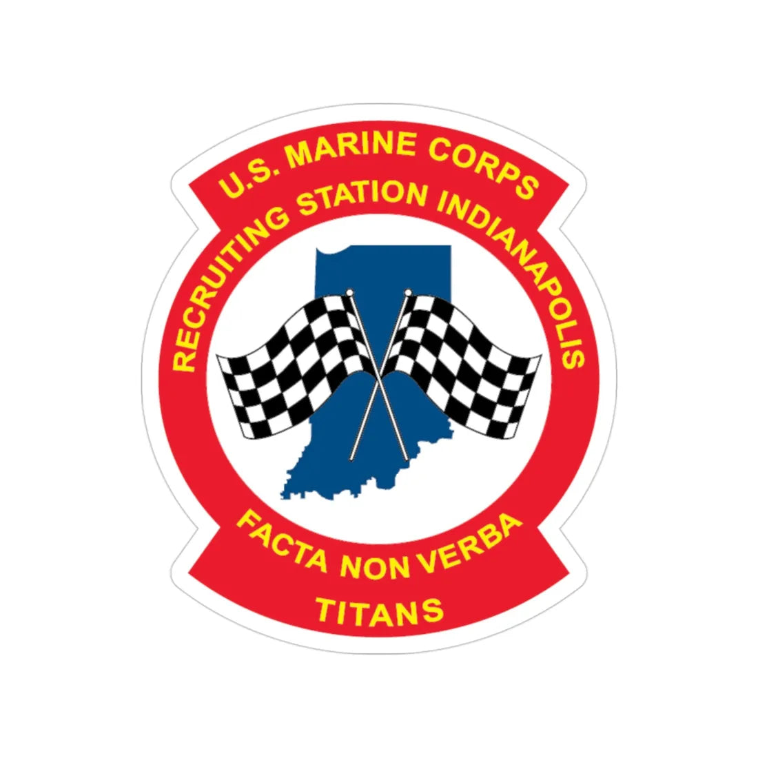 USMC Recruiting Station Indianapolis (USMC) Transparent STICKER Die-Cut Vinyl Decal 3 Inch - The Sticker Space
