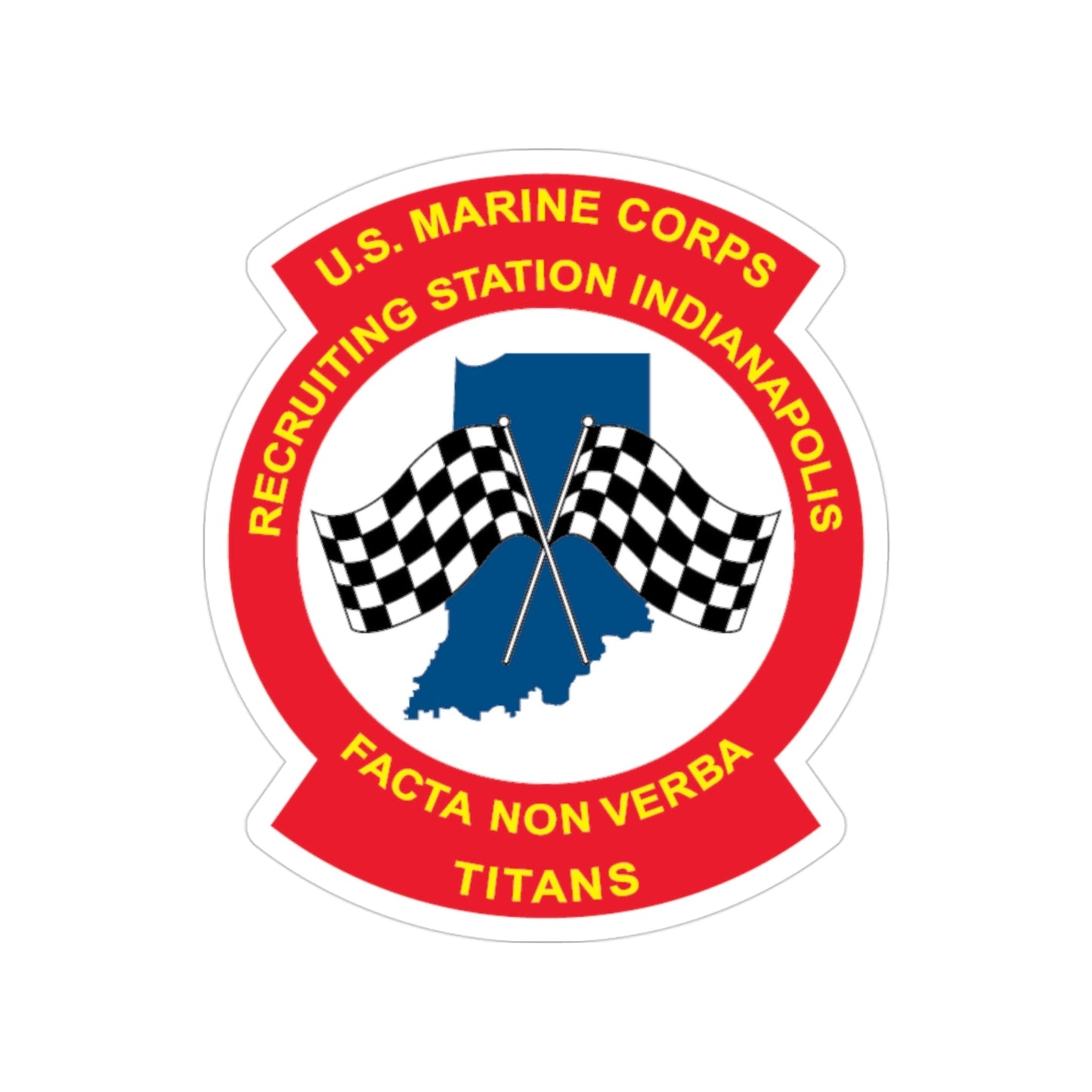 USMC Recruiting Station Indianapolis (USMC) Transparent STICKER Die-Cut Vinyl Decal-3 Inch-The Sticker Space