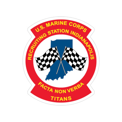 USMC Recruiting Station Indianapolis (USMC) Transparent STICKER Die-Cut Vinyl Decal-3 Inch-The Sticker Space