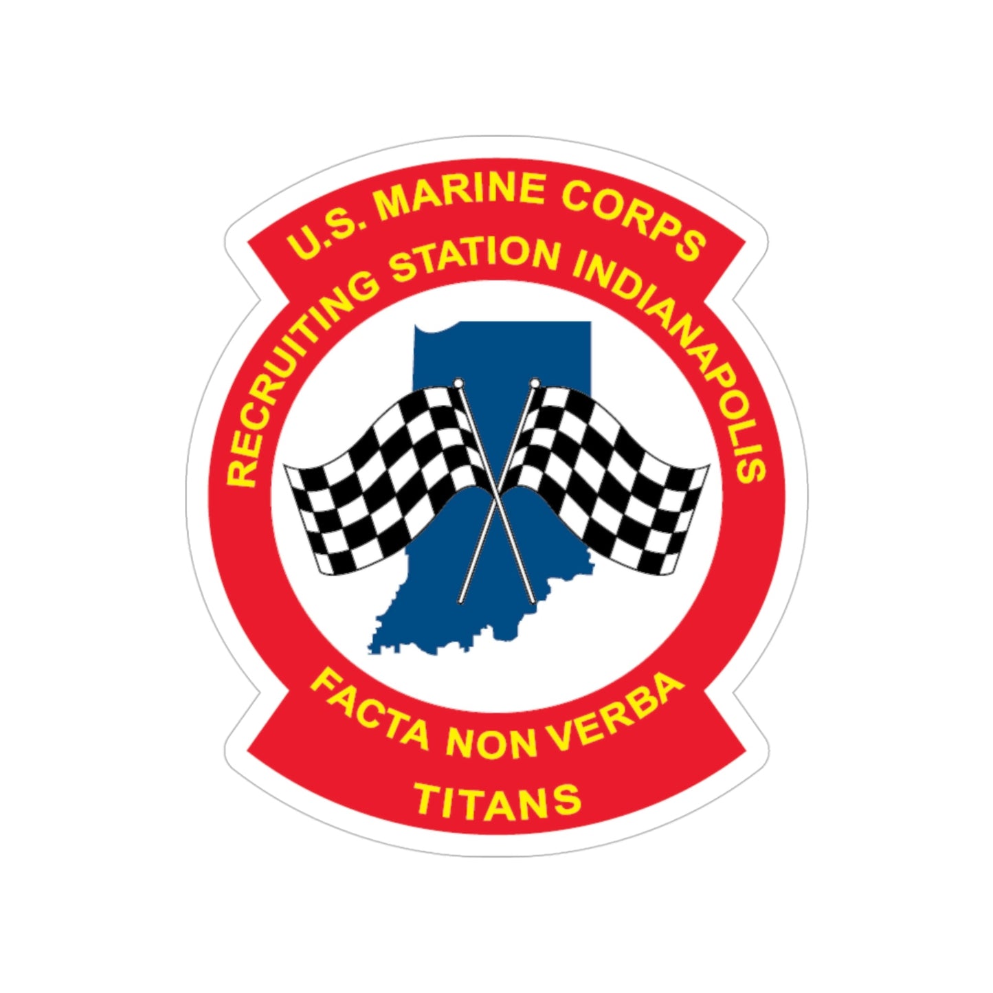 USMC Recruiting Station Indianapolis (USMC) Transparent STICKER Die-Cut Vinyl Decal-4 Inch-The Sticker Space