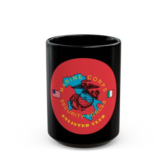 USMC Sec Forces Enlisted Club (USMC) Black Coffee Mug-15oz-The Sticker Space