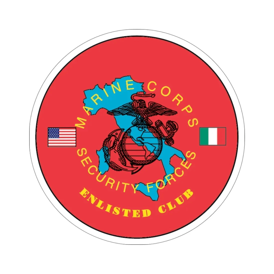 USMC Sec Forces Enlisted Club (USMC) STICKER Vinyl Die-Cut Decal 4 Inch - The Sticker Space