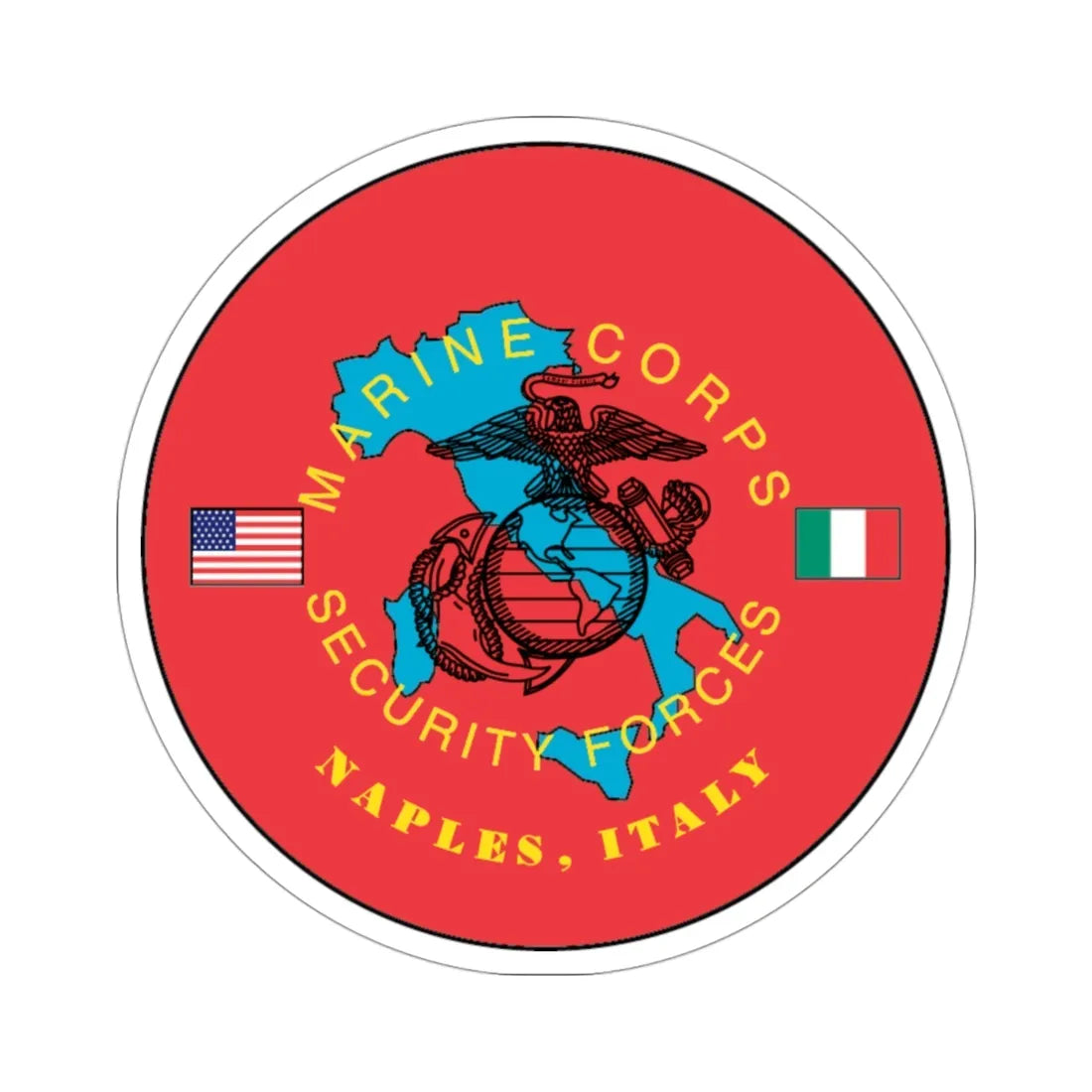 USMC Sec Forces Naples (USMC) STICKER Vinyl Die-Cut Decal 3 Inch - The Sticker Space