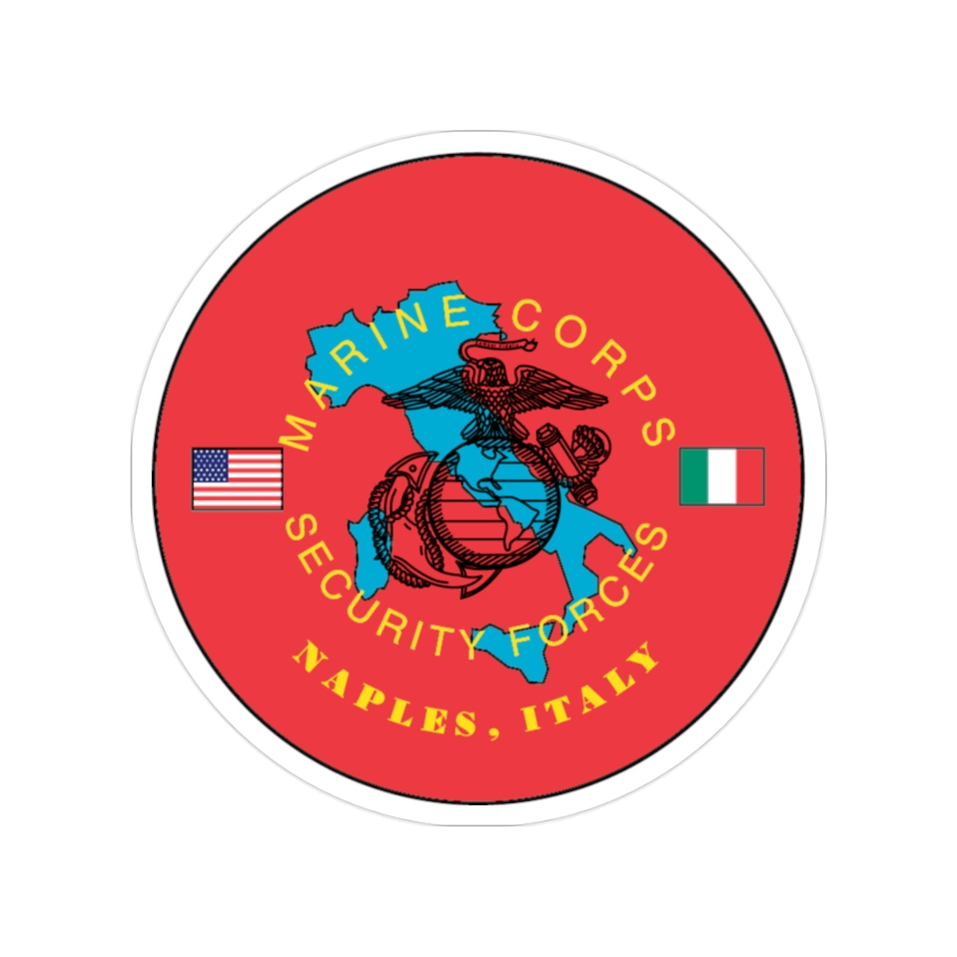 USMC Sec Forces Naples (USMC) Transparent STICKER Die-Cut Vinyl Decal-2 Inch-The Sticker Space