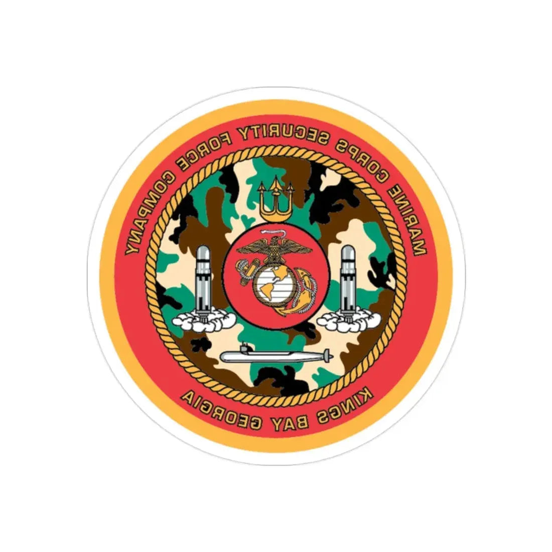 USMC SFC Georgia (USMC) REVERSE PRINT Transparent Die-Cut STICKER 2 Inch Die-Cut Transparent - The Sticker Space