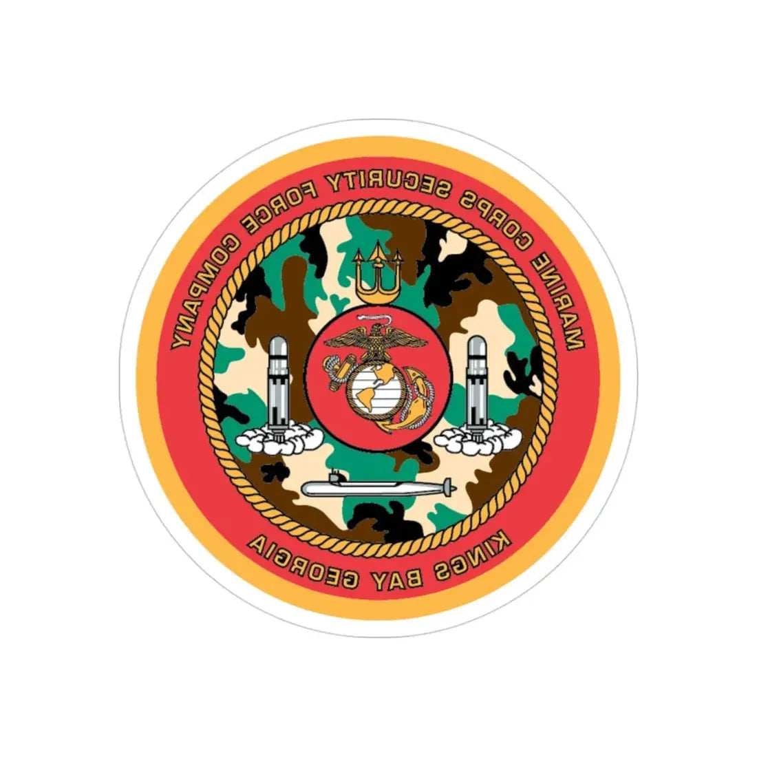 USMC SFC Georgia (USMC) REVERSE PRINT Transparent Die-Cut STICKER 3 Inch Die-Cut Transparent - The Sticker Space