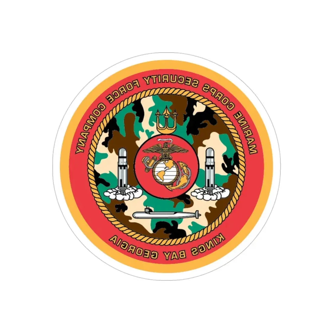 USMC SFC Georgia (USMC) REVERSE PRINT Transparent Die-Cut STICKER 4 Inch Die-Cut Transparent - The Sticker Space