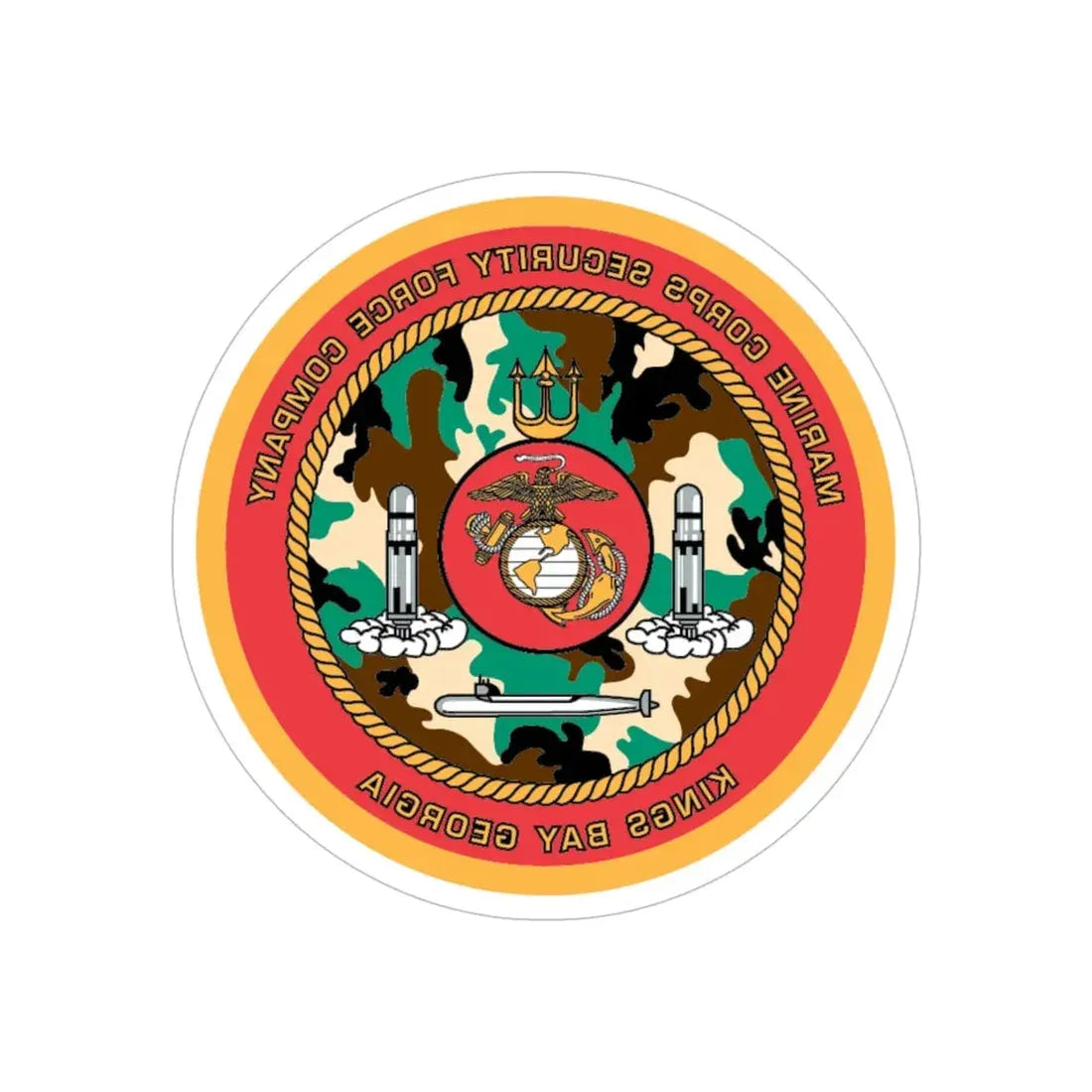 USMC SFC Georgia (USMC) REVERSE PRINT Transparent Die-Cut STICKER 5 Inch Die-Cut Transparent - The Sticker Space