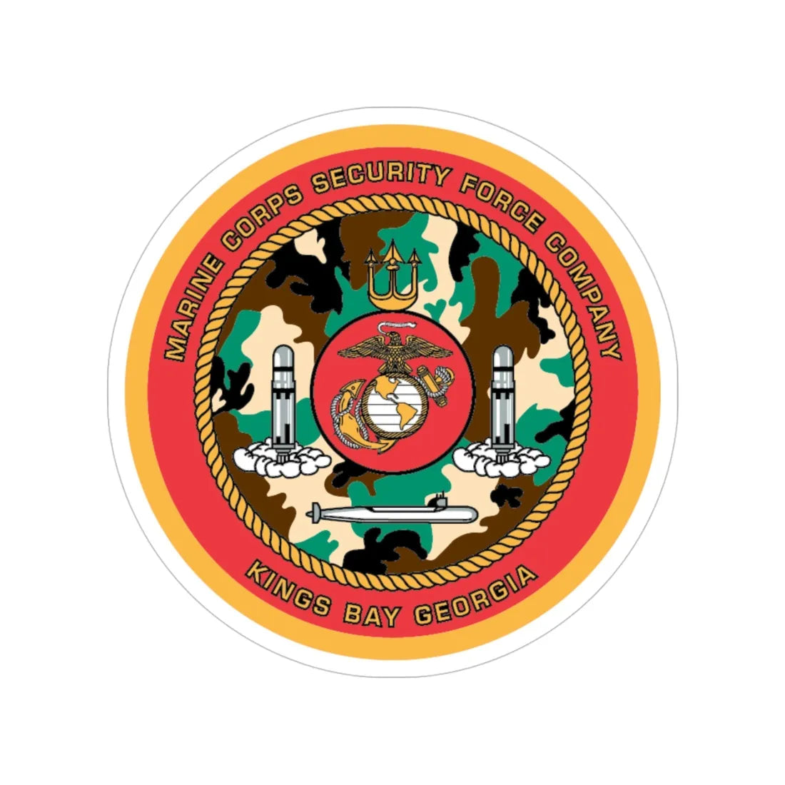 USMC SFC Georgia (USMC) Transparent STICKER Die-Cut Vinyl Decal 4 Inch - The Sticker Space