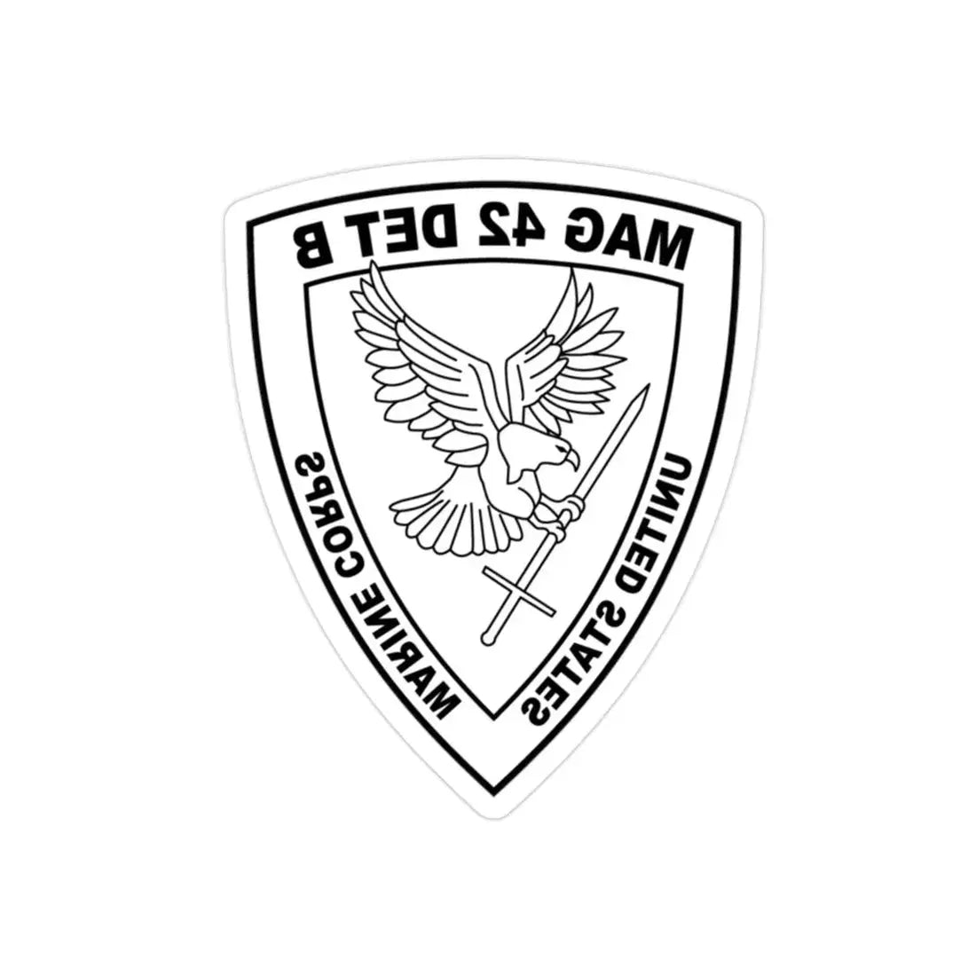 USMC United States Marine Corps MAG 42 DET B BW (USMC) REVERSE PRINT Transparent Die-Cut STICKER 2 Inch Die-Cut Transparent - The Sticker Space