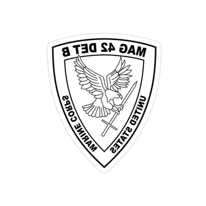 USMC United States Marine Corps MAG 42 DET B BW (USMC) REVERSE PRINT Transparent Die-Cut STICKER 2 Inch Die-Cut Transparent - The Sticker Space