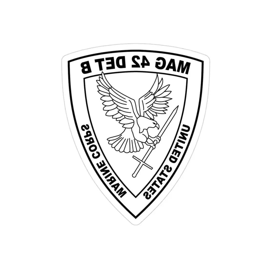 USMC United States Marine Corps MAG 42 DET B BW (USMC) REVERSE PRINT Transparent Die-Cut STICKER 3 Inch Die-Cut Transparent - The Sticker Space