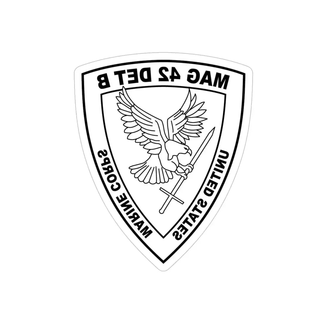 USMC United States Marine Corps MAG 42 DET B BW (USMC) REVERSE PRINT Transparent Die-Cut STICKER 6 Inch Die-Cut Transparent - The Sticker Space