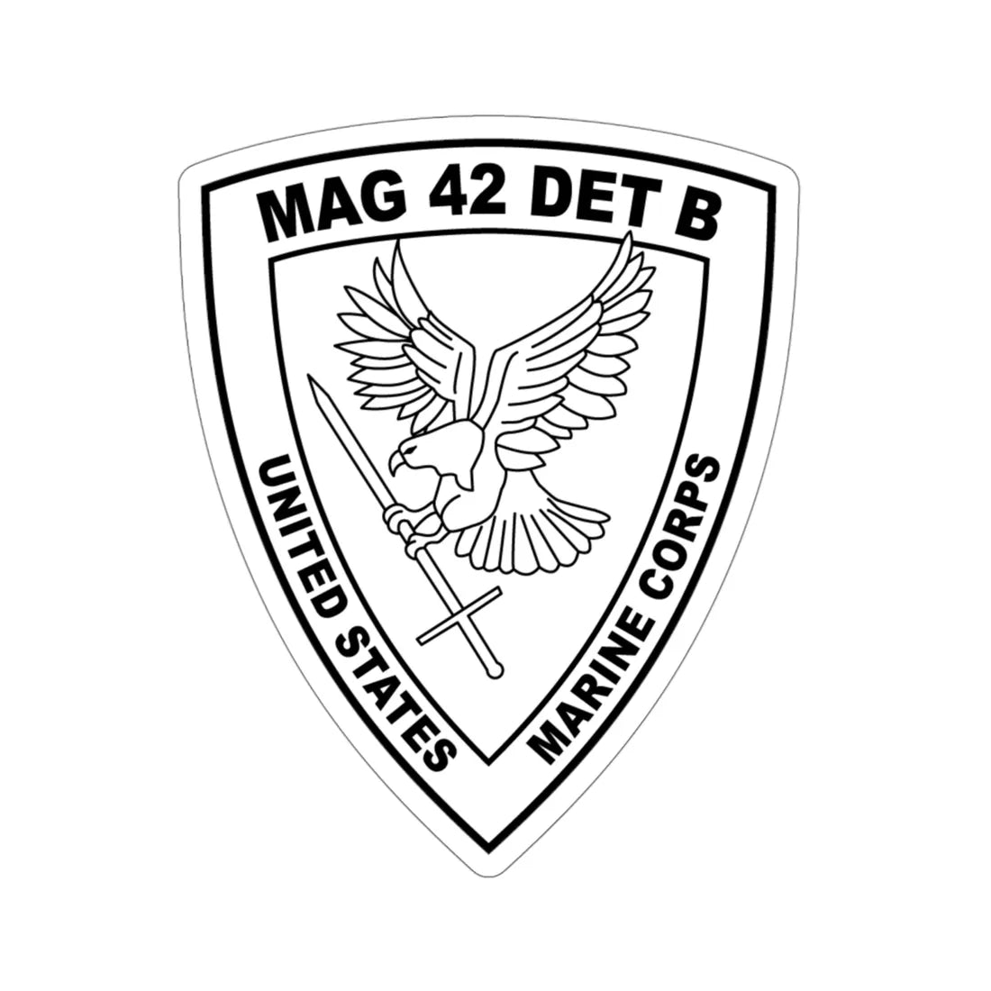 USMC United States Marine Corps MAG 42 DET B BW (USMC) STICKER Vinyl Die-Cut Decal 4 Inch - The Sticker Space
