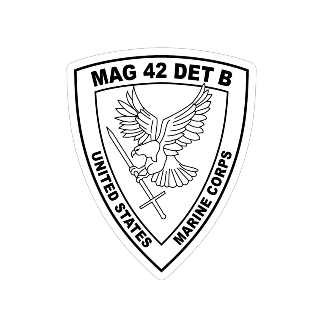USMC United States Marine Corps MAG 42 DET B BW (USMC) Transparent STICKER Die-Cut Vinyl Decal 6 Inch - The Sticker Space
