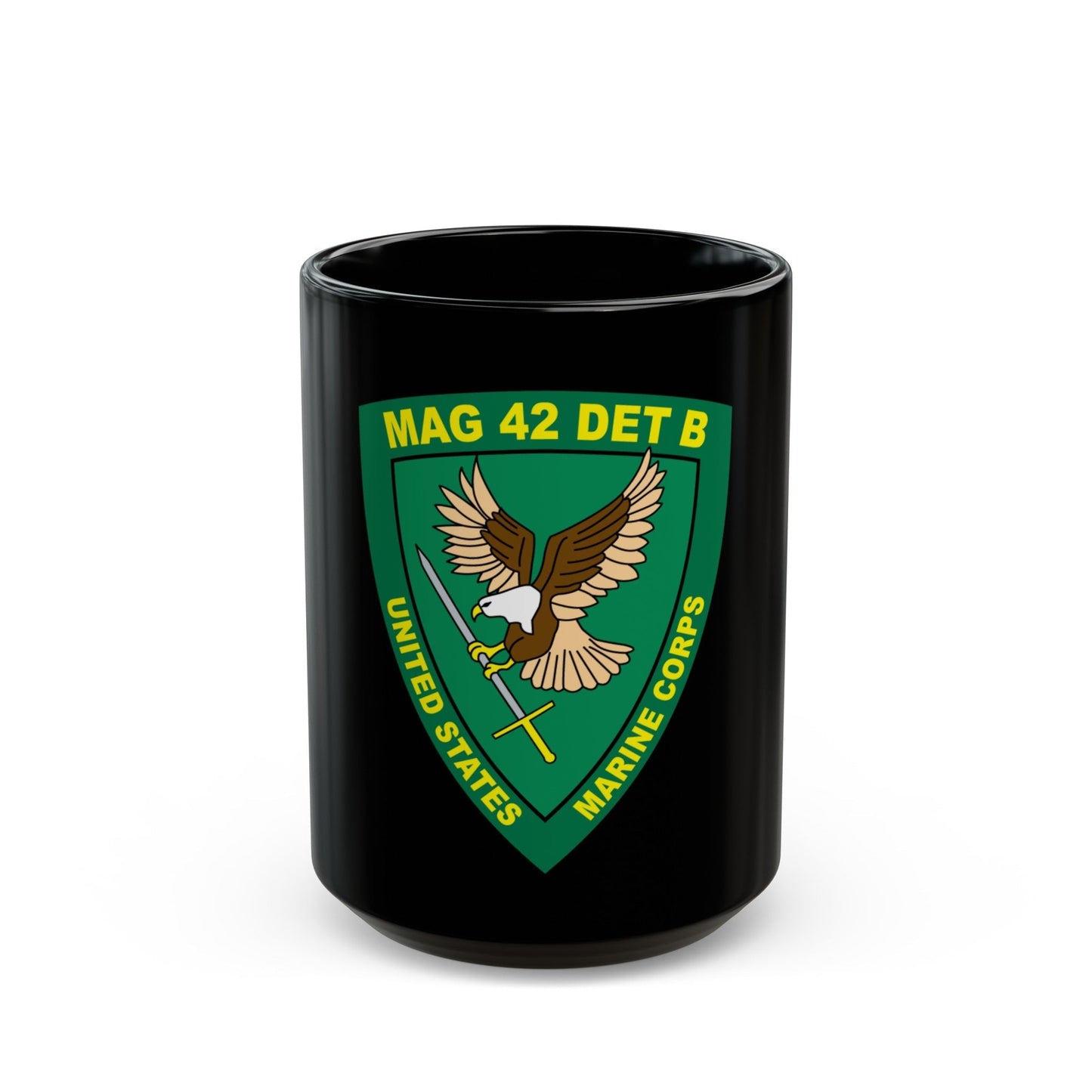 USMC United States Marine Corps MAG 42 DET B (USMC) Black Coffee Mug-15oz-The Sticker Space