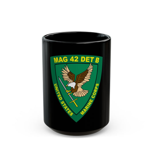 USMC United States Marine Corps MAG 42 DET B (USMC) Black Coffee Mug-15oz-The Sticker Space