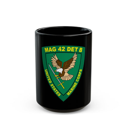 USMC United States Marine Corps MAG 42 DET B (USMC) Black Coffee Mug-15oz-The Sticker Space