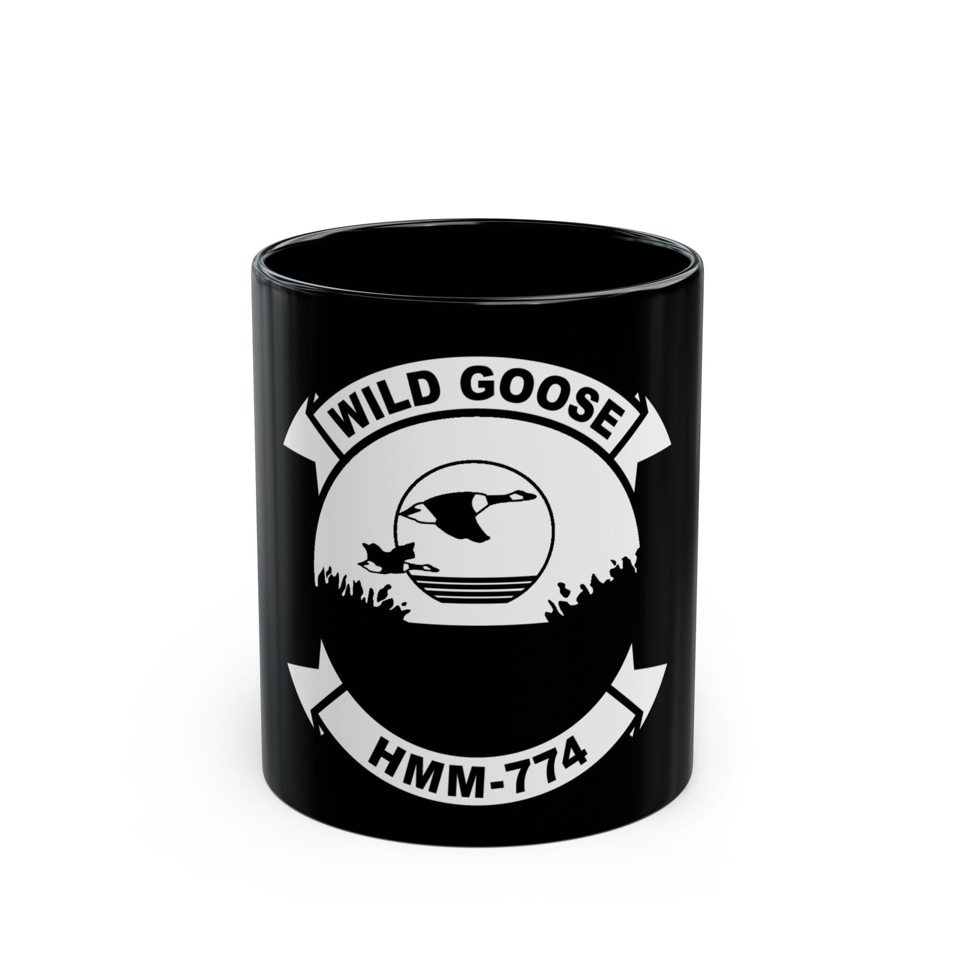 USMC United States Marine Corps Wild Goose HMM 774 (USMC) Black Coffee Mug-11oz-The Sticker Space