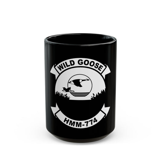 USMC United States Marine Corps Wild Goose HMM 774 (USMC) Black Coffee Mug-15oz-The Sticker Space