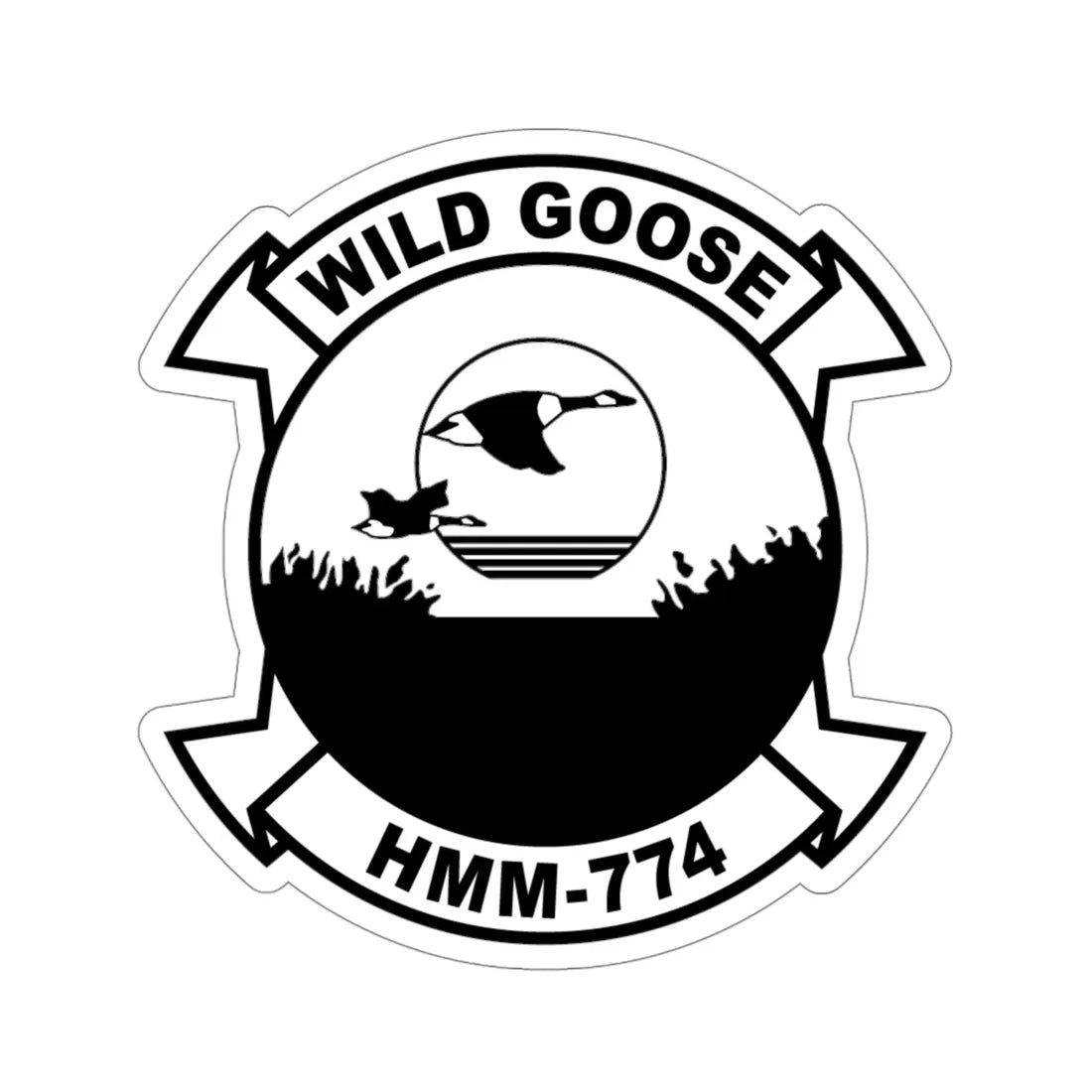 USMC United States Marine Corps Wild Goose HMM 774 (USMC) STICKER Vinyl Die-Cut Decal 4 Inch - The Sticker Space