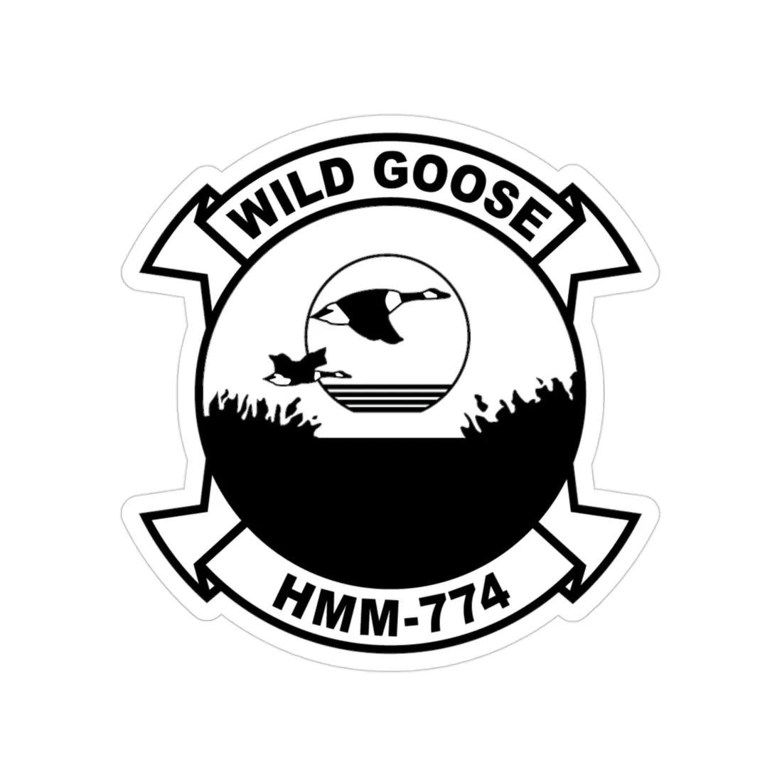 USMC United States Marine Corps Wild Goose HMM 774 (USMC) Transparent STICKER Die-Cut Vinyl Decal 3 Inch - The Sticker Space