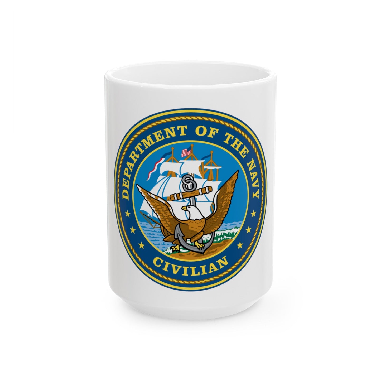 USN Department Of The Navy Civilian (U.S. Navy) White Coffee Mug-15oz-The Sticker Space