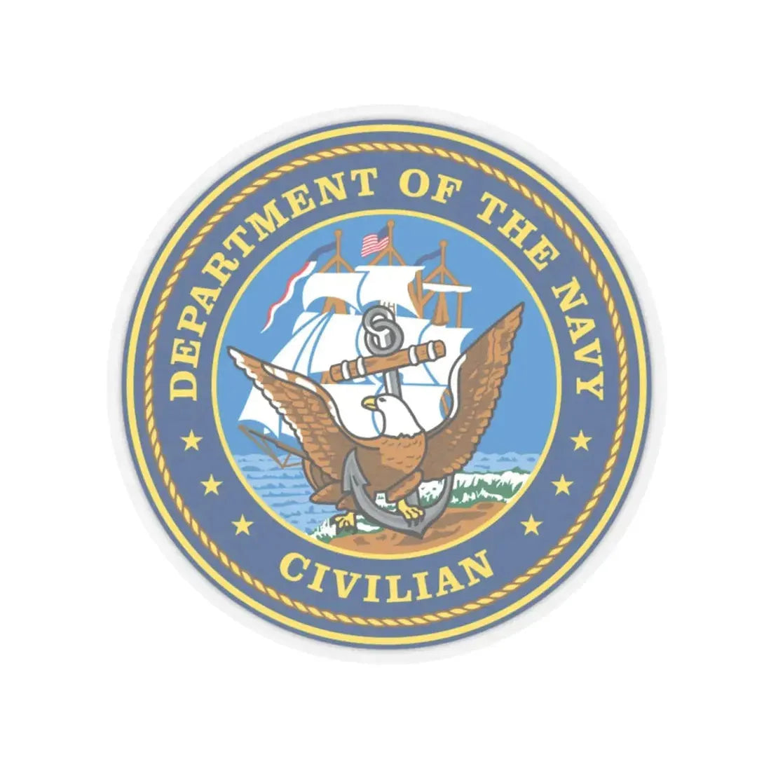 USN Department Of The Navy Civilian (U.S. Navy) STICKER Vinyl Kiss-Cut Decal 4 Inch Transparent - The Sticker Space
