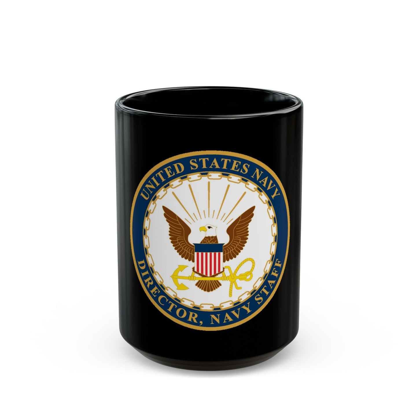 USN DIR NAVY STAFF (U.S. Navy) Black Coffee Mug-15oz-The Sticker Space