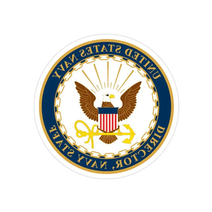 USN DIR NAVY STAFF (U.S. Navy) REVERSE PRINT Transparent Die-Cut STICKER 2 Inch Die-Cut Transparent - The Sticker Space