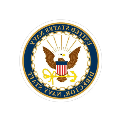 USN DIR NAVY STAFF (U.S. Navy) REVERSE PRINT Transparent Die-Cut STICKER 3 Inch Die-Cut Transparent - The Sticker Space