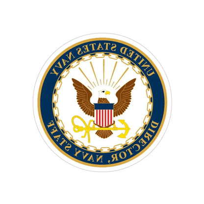 USN DIR NAVY STAFF (U.S. Navy) REVERSE PRINT Transparent Die-Cut STICKER 5 Inch Die-Cut Transparent - The Sticker Space