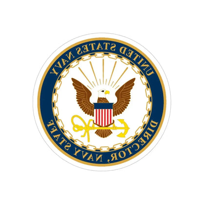 USN DIR NAVY STAFF (U.S. Navy) REVERSE PRINT Transparent Die-Cut STICKER 6 Inch Die-Cut Transparent - The Sticker Space