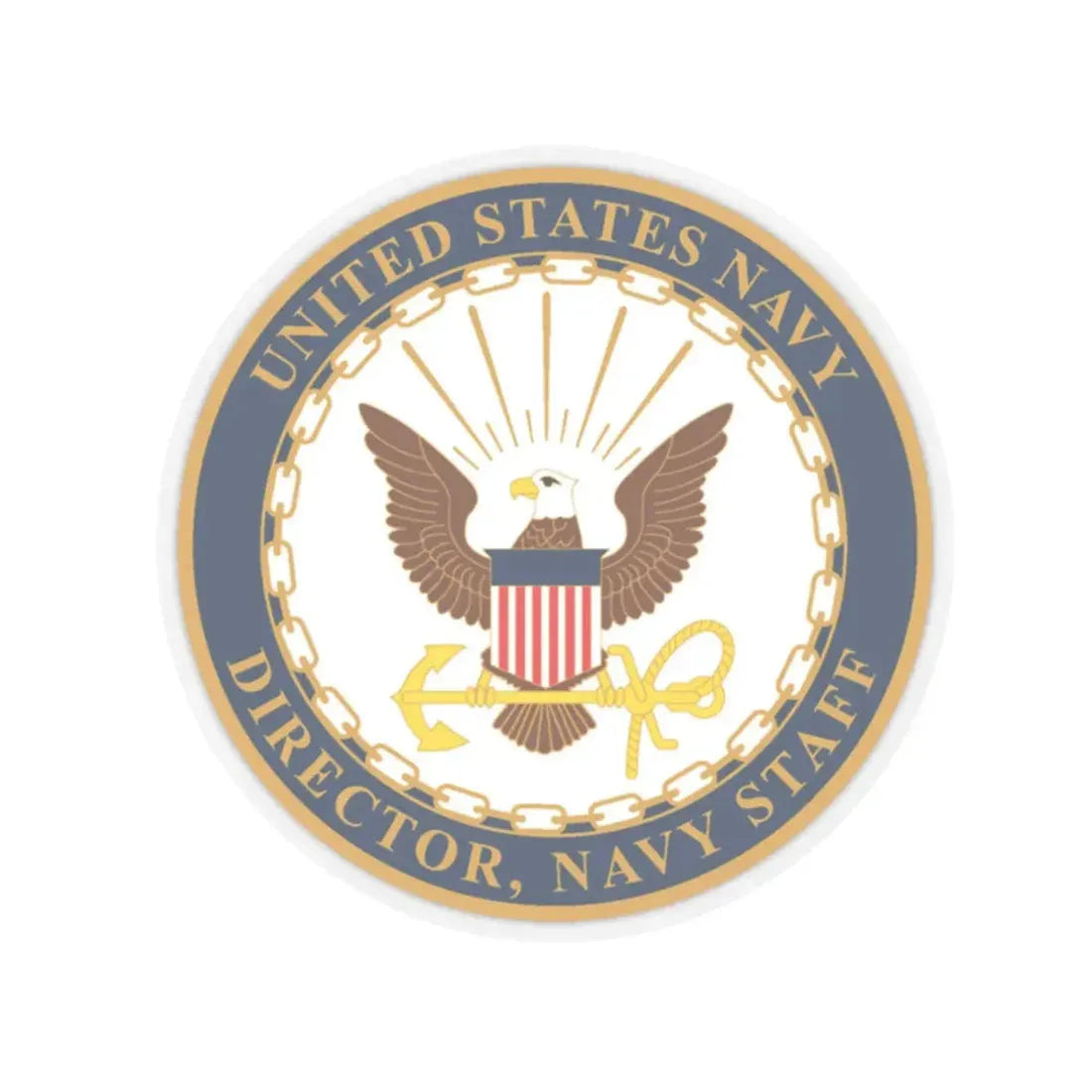 USN DIR NAVY STAFF (U.S. Navy) STICKER Vinyl Kiss-Cut Decal 2 Inch Transparent - The Sticker Space