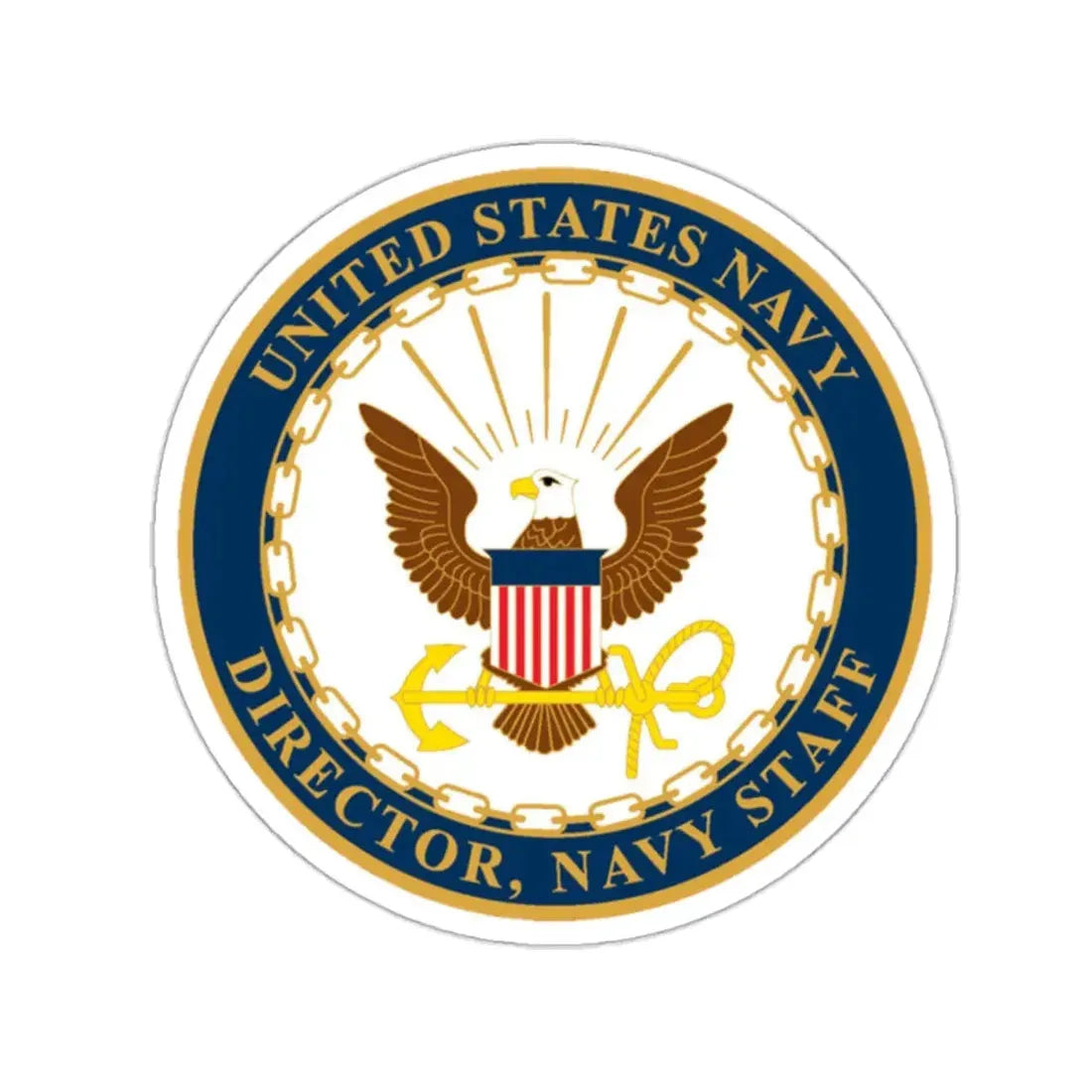 USN DIR NAVY STAFF (U.S. Navy) STICKER Vinyl Kiss-Cut Decal 2 Inch White - The Sticker Space