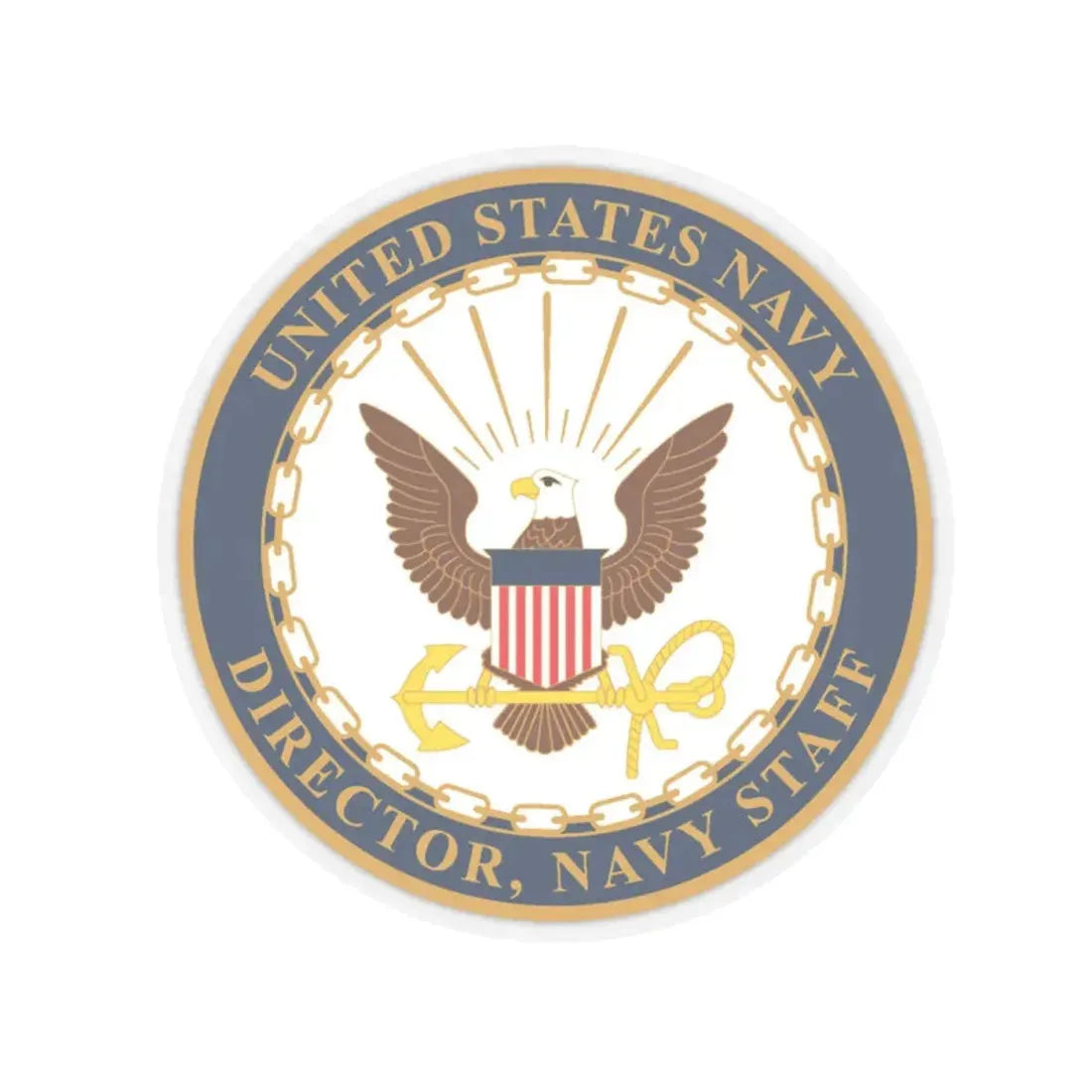 USN DIR NAVY STAFF (U.S. Navy) STICKER Vinyl Kiss-Cut Decal 4 Inch Transparent - The Sticker Space