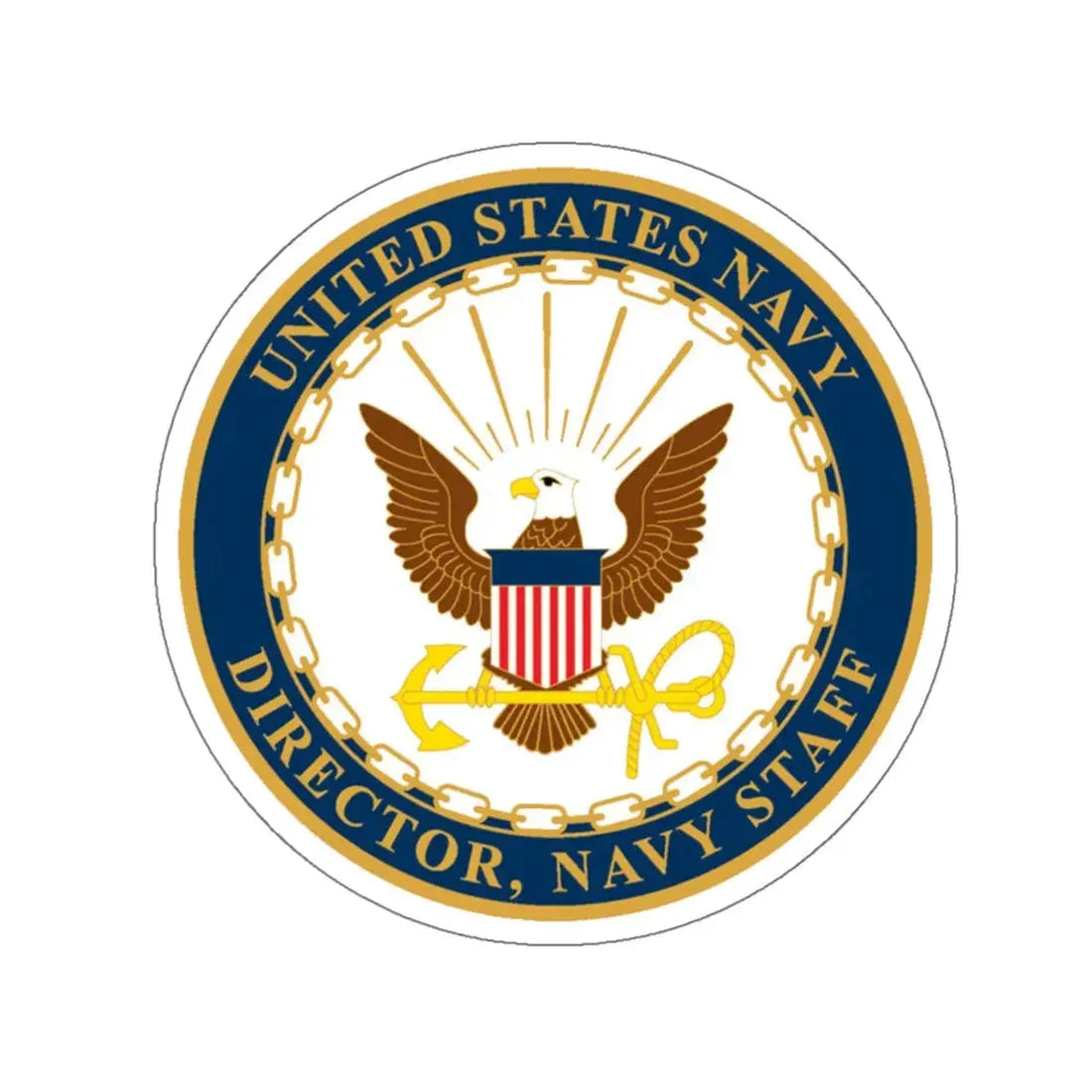 USN DIR NAVY STAFF (U.S. Navy) STICKER Vinyl Kiss-Cut Decal 6 Inch White - The Sticker Space