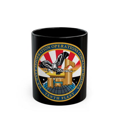 USN IOC Misawa NIOC 10th Fleet (U.S. Navy) Black Coffee Mug-11oz-The Sticker Space