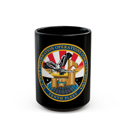 USN IOC Misawa NIOC 10th Fleet (U.S. Navy) Black Coffee Mug-15oz-The Sticker Space