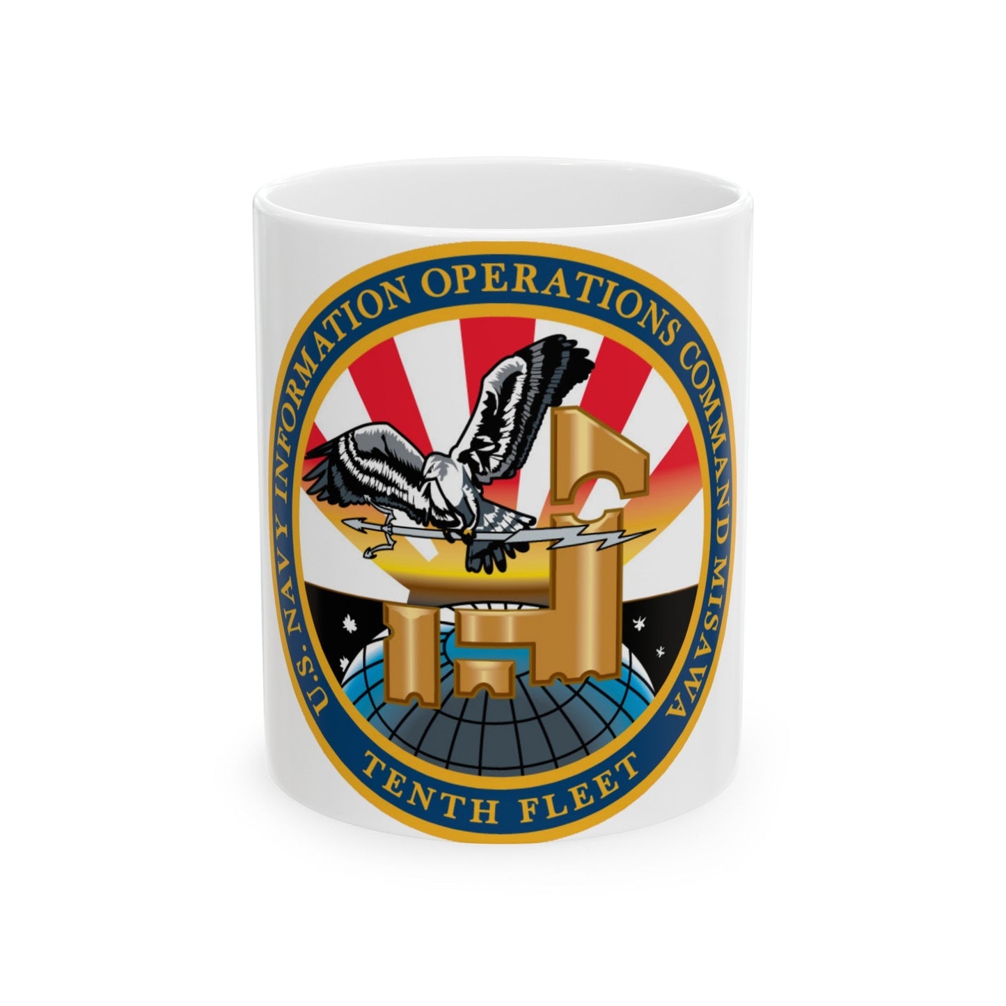 USN IOC Misawa NIOC 10th Fleet (U.S. Navy) White Coffee Mug-11oz-The Sticker Space