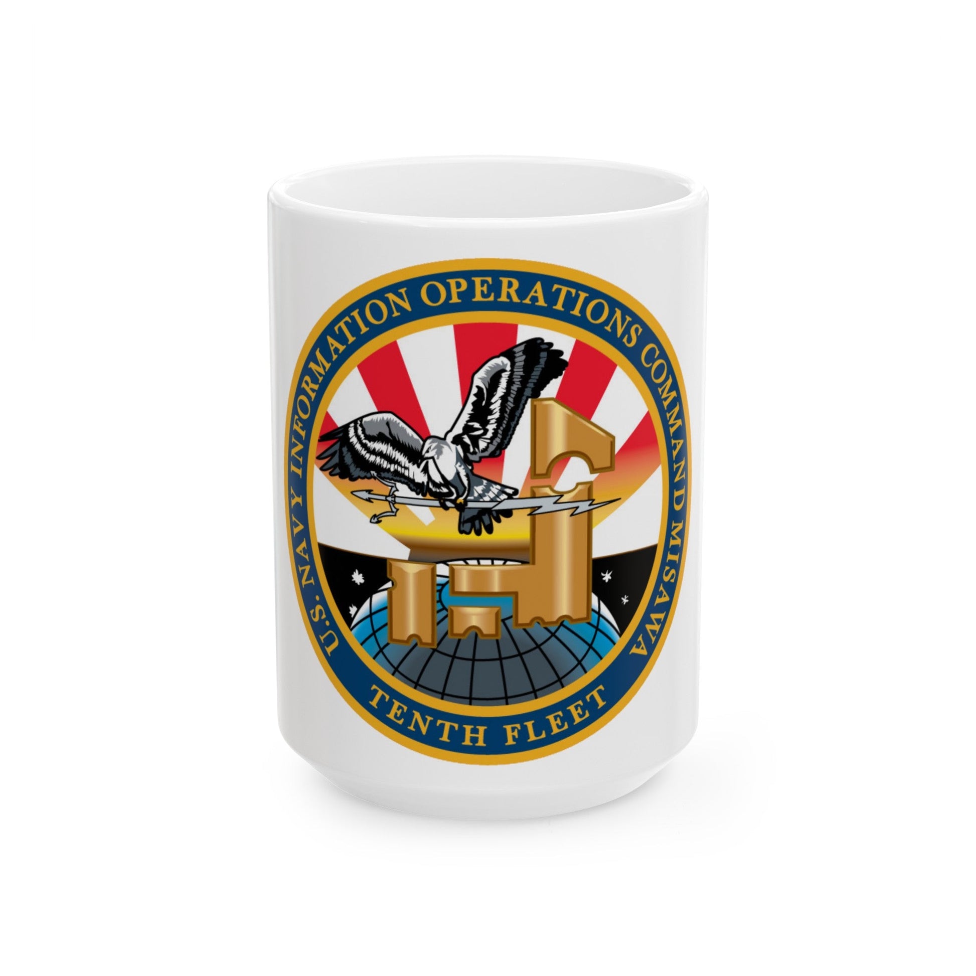 USN IOC Misawa NIOC 10th Fleet (U.S. Navy) White Coffee Mug-15oz-The Sticker Space