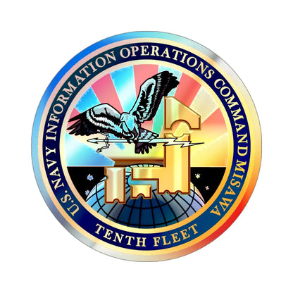 USN IOC Misawa NIOC 10th Fleet (U.S. Navy) Holographic STICKER Die-Cut Vinyl Decal 4 Inch Holographic - The Sticker Space