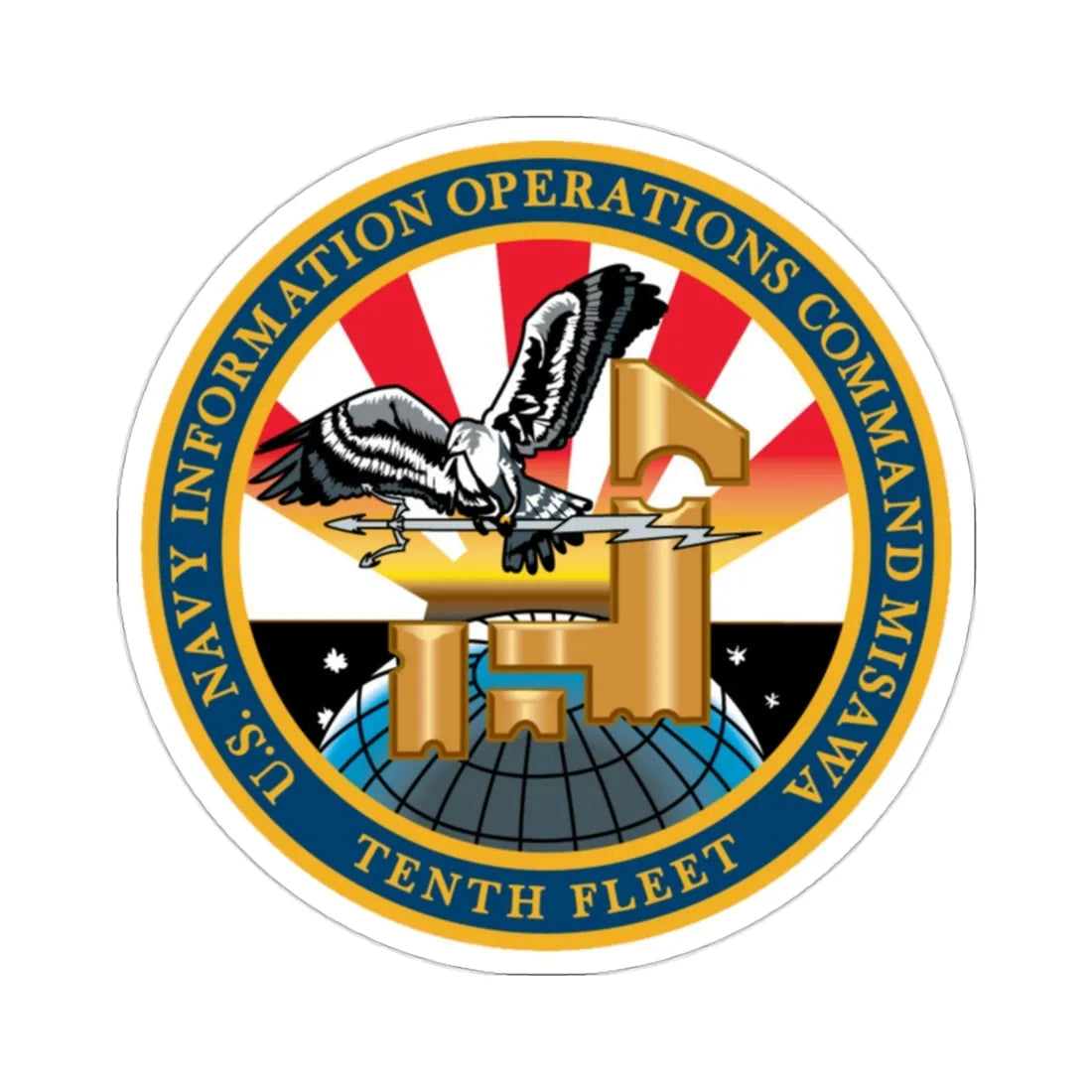 USN IOC Misawa NIOC 10th Fleet (U.S. Navy) STICKER Vinyl Die-Cut Decal 2 Inch - The Sticker Space